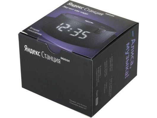 Умная колонка ЯНДЕКС НОВАЯ СТАНЦИЯ МИНИ (C ЧАСАМИ) ЧЕРНАЯ (YNDX-00020K)